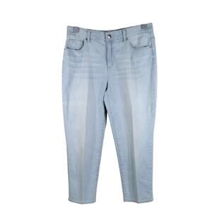 Chico's Platinum Blue Cropped Comfy Denim Cotton Stretch Casual Women's Jeans